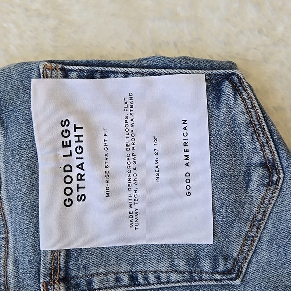 Good American Mid-Rise Straight Fit Jean, Womens Size 0/25, NWT - Picture 3 of 13